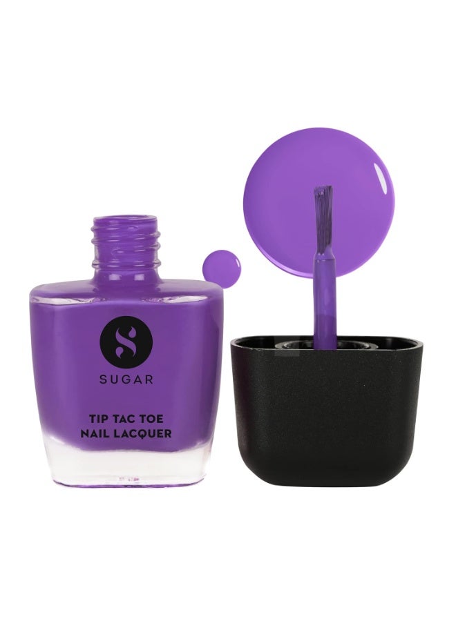 SUGAR Cosmetics Tip Tac Toe Nail Lacquer Classic | Long-lasting, 100% Chip-resistant & Glossy Finish | 10ml - 04 Purple Passion - Image 1